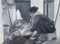 Zainab Aziz, Mutter 2, 5 x 7 Inch, Oil on Canvas, Figurative Painting, AC-ZAAZ-002